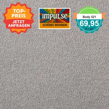 Girloon Body Teppichboden hellgrau – Draufsicht